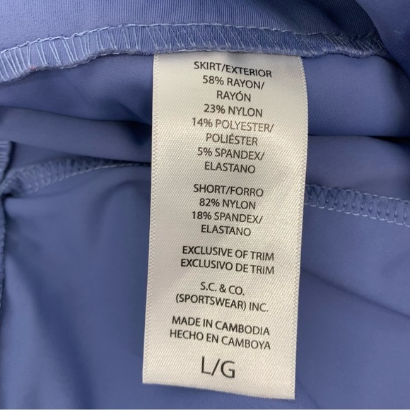 SC Co Skort Skirt Large Pull On Blue  White Stripe Pockets  Tummy Control Golf - Picture 9 of 11